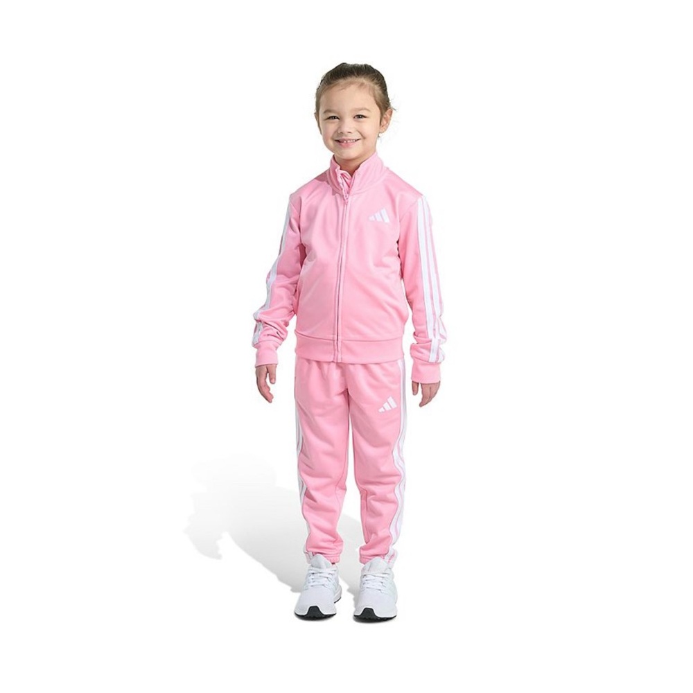 Adidas Kids' Pink and White Tracksuit size 5